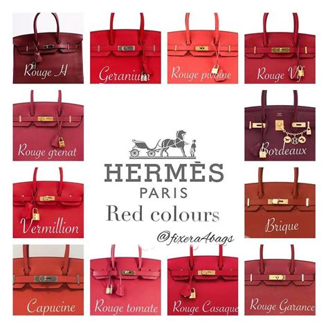 hermes bag colours|hermes luggage color chart.